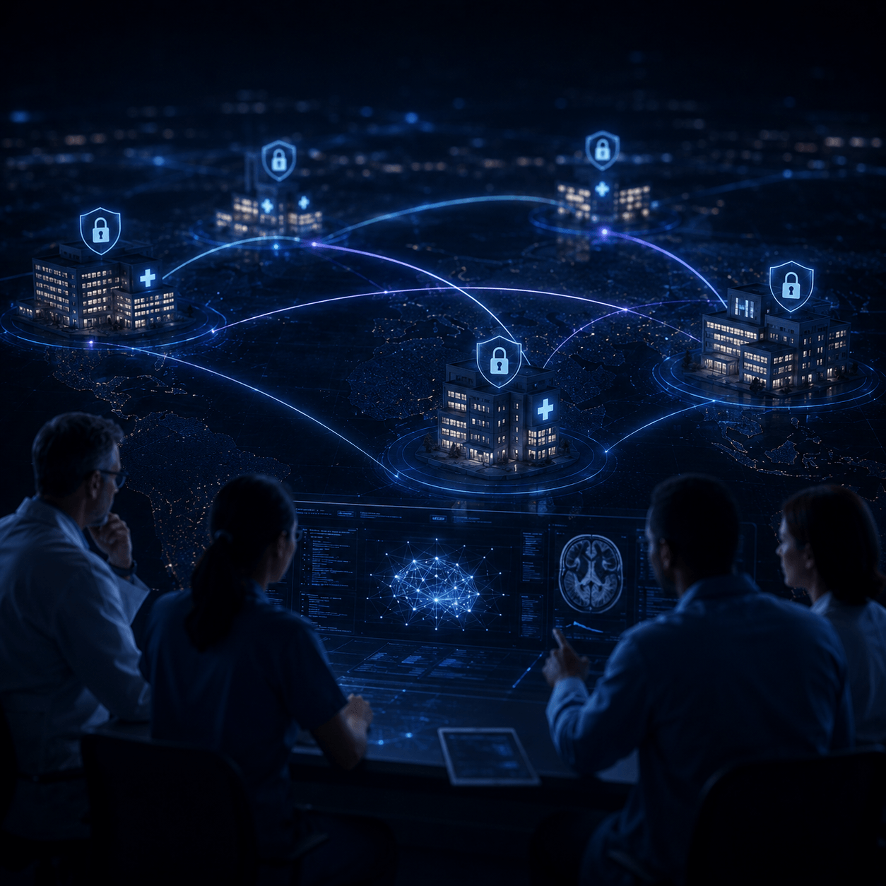 A team collaborating in a modern office
